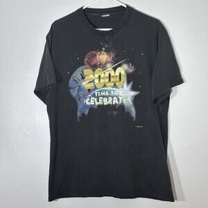 XL Vintage Y2K 1998 WCN 2000 Time To Celebrate STAINS